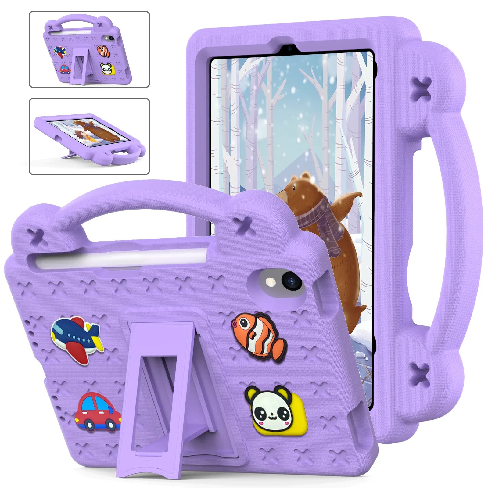 Purple iSpongy Case with Pins for iPad Air 11" 2024 / 10th Gen 2022 / Air 4 / iPad Pro 11" (2022-2018)