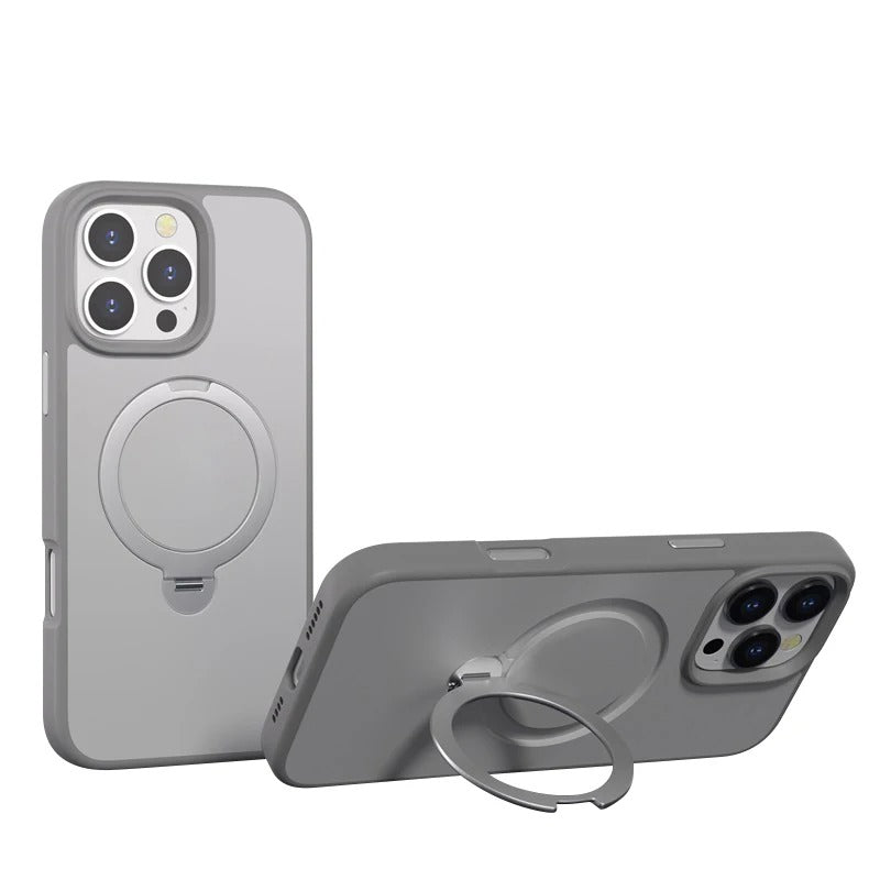 Grey Frosted with 360° Magnetic Kickstand for iPhone 16 Pro Max