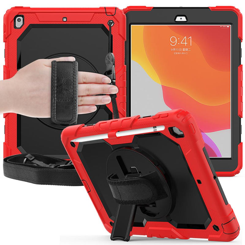 Red Heavy Duty Case with Rotative Stand for iPad Pro 11" 2024