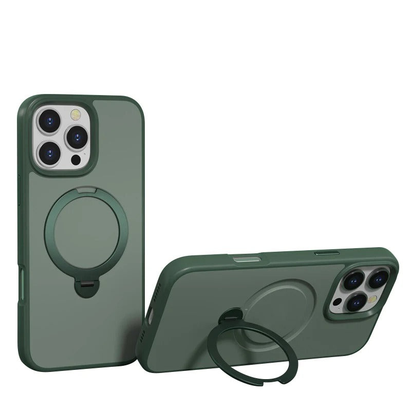 Dark Green Frosted with 360° Magnetic Kickstand for iPhone 16 Pro Max