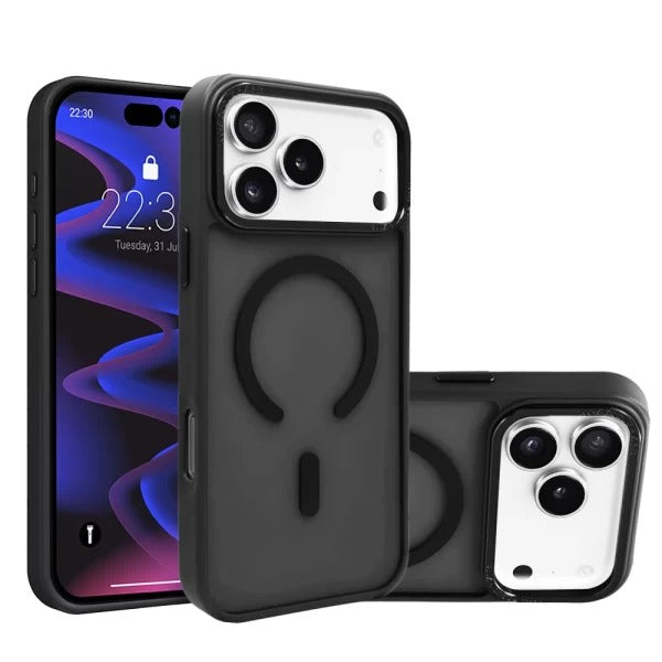 Black Slim Smoked Bumper with Magnetic Compatibility for iPhone 17 Pro Max