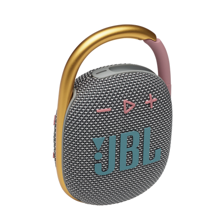 JBL Clip 4: Ultra Portable Speaker with Bluetooth, Built-in Battery, Waterproof and Dustproof Feature -10 hours of Playtime - Grey