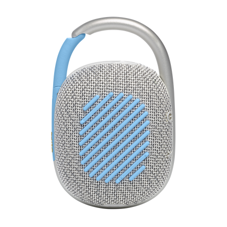 JBL Clip 4: Ultra Portable Speaker with Bluetooth, Built-in Battery, Waterproof and Dustproof Feature -10 hours of Playtime - Eco White