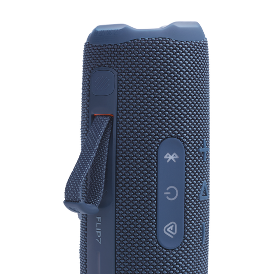 JBL Flip 7 - Portable Waterproof and Drop-Proof Speaker, Bold Pro Sound with AI Sound Boost, 16Hrs of Playtime, and PushLock System - Blue (Room)