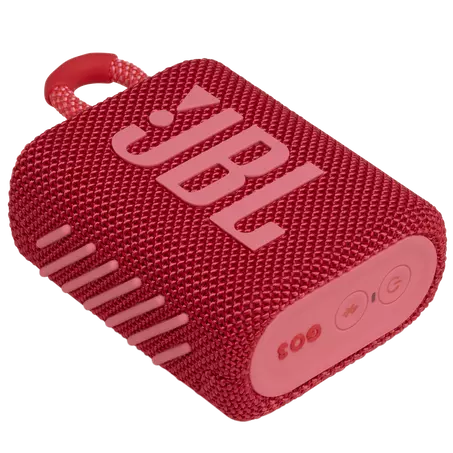 JBL Go 3: Portable Speaker with Bluetooth, Built-in Battery, Waterproof and Dustproof Feature - Red