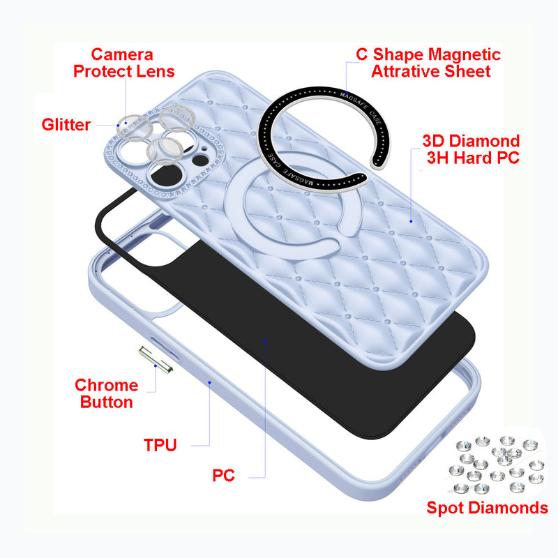 Lavander Deluxe Quilted Case for iPhone 15 Pro