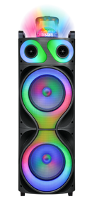 MPD10288B 10" X 2 DJ WOOFER WITH DISCO BALL RECHARGEABLE BATTERY