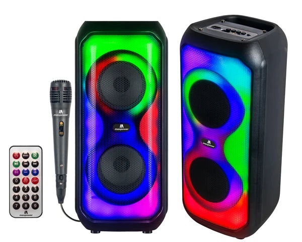 MPD426-AURA 4" X 2 woofers Bluetooth karaoke speaker with different LED light modes