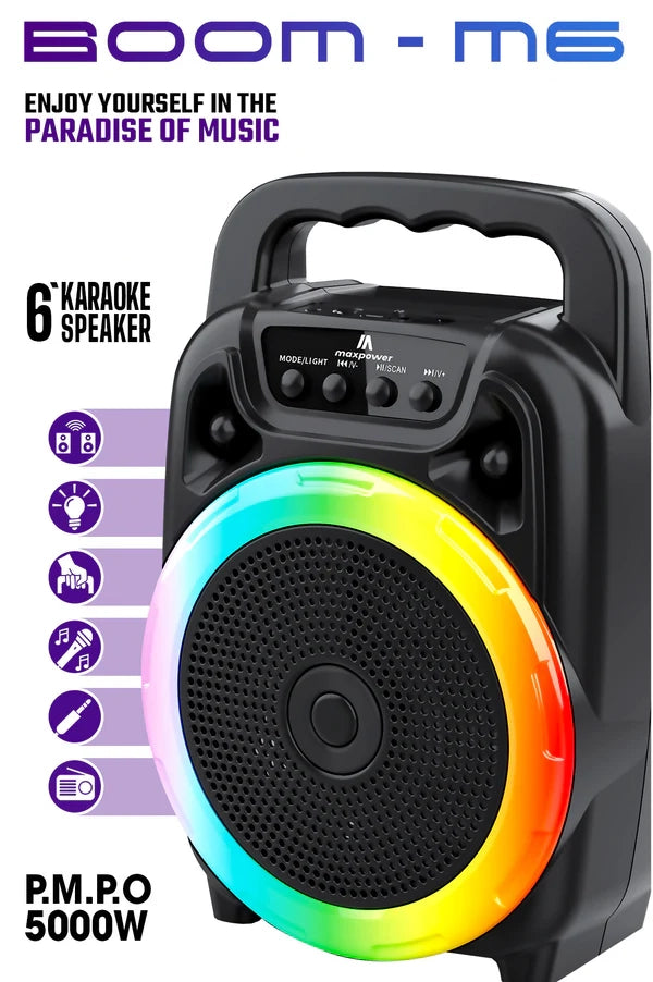 MPD661L 6 "SPEAKER 7 DIFFERENT MODES LIGHTING USB,BLUE TOOTH,SD WITH RECHARGEABLE BATTERY