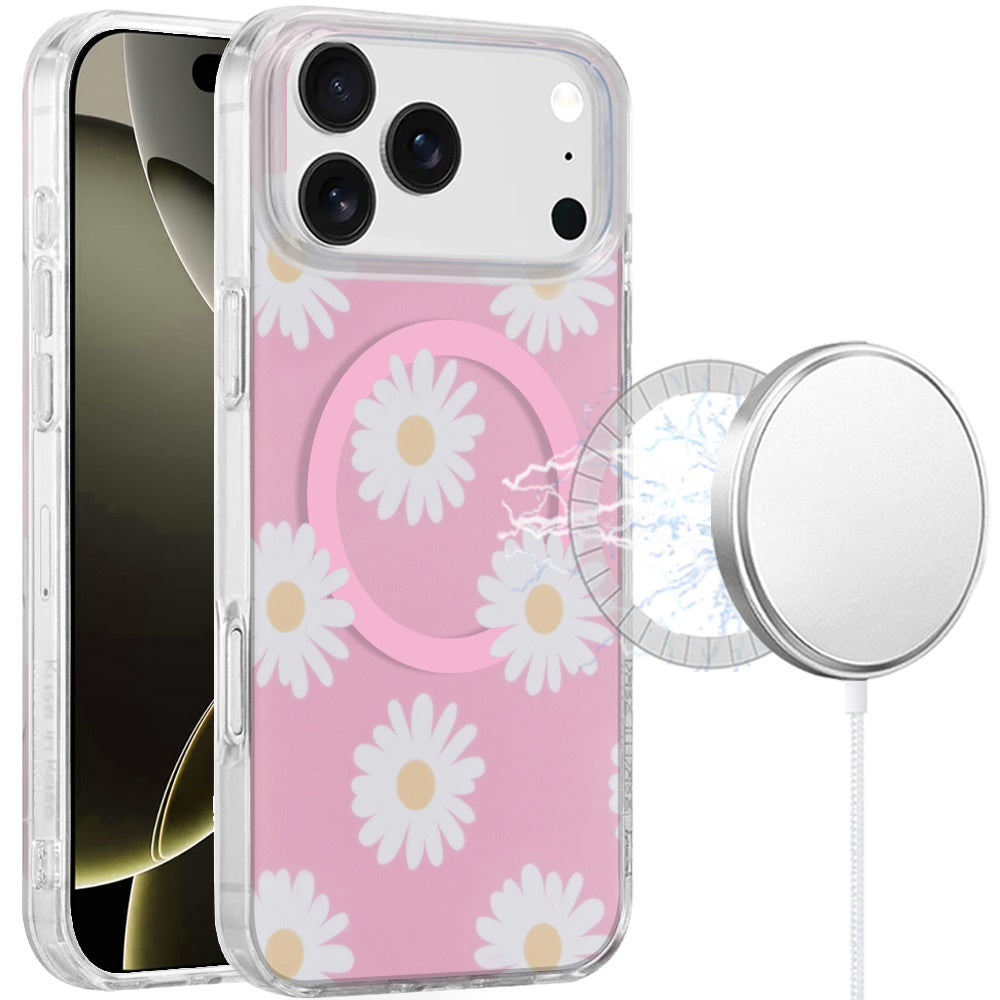 Pink Flowers Magnetic Design Case For iPhone 17 Pro Max - C