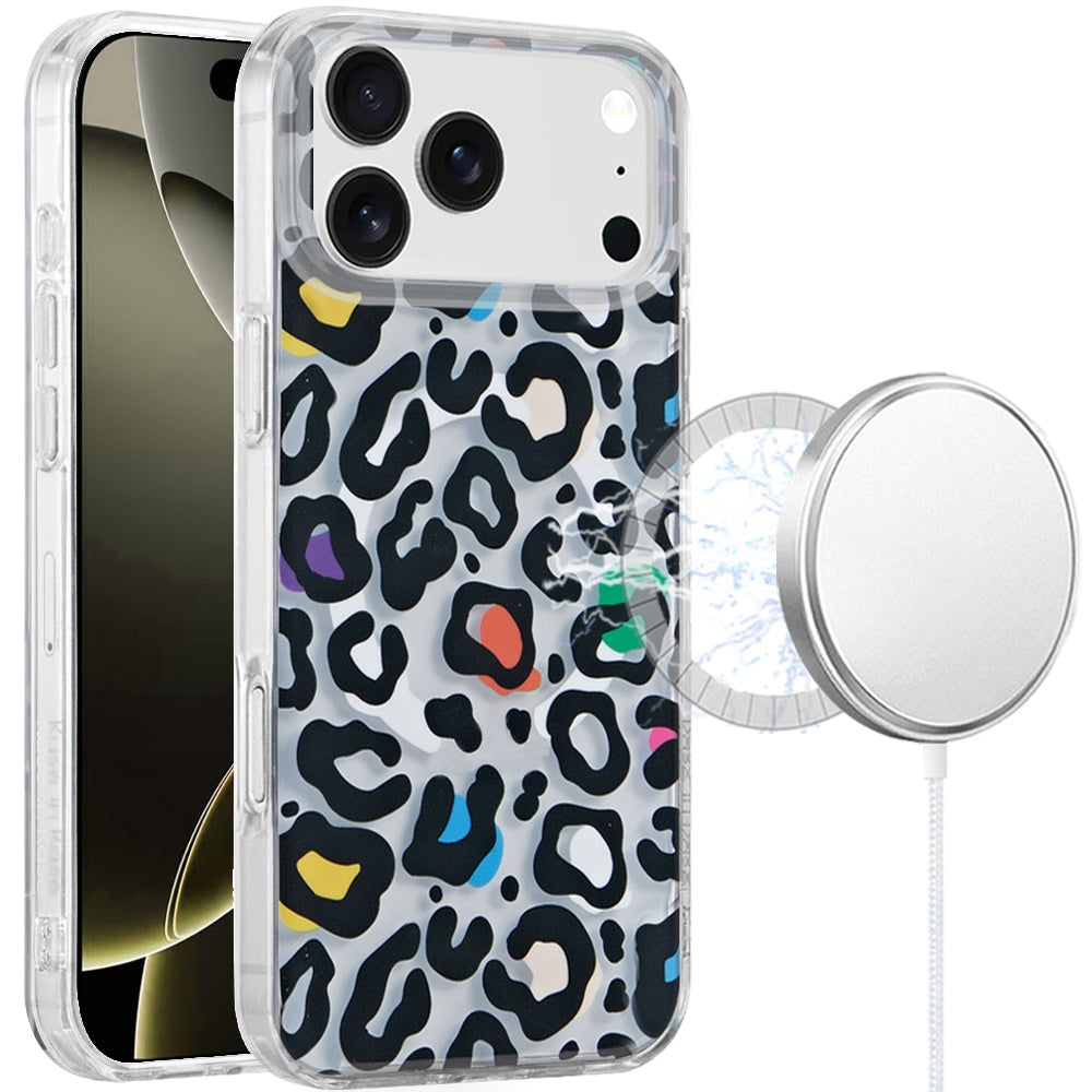 Colored Leopard Magnetic Design Case For iPhone 17 Pro Max - K