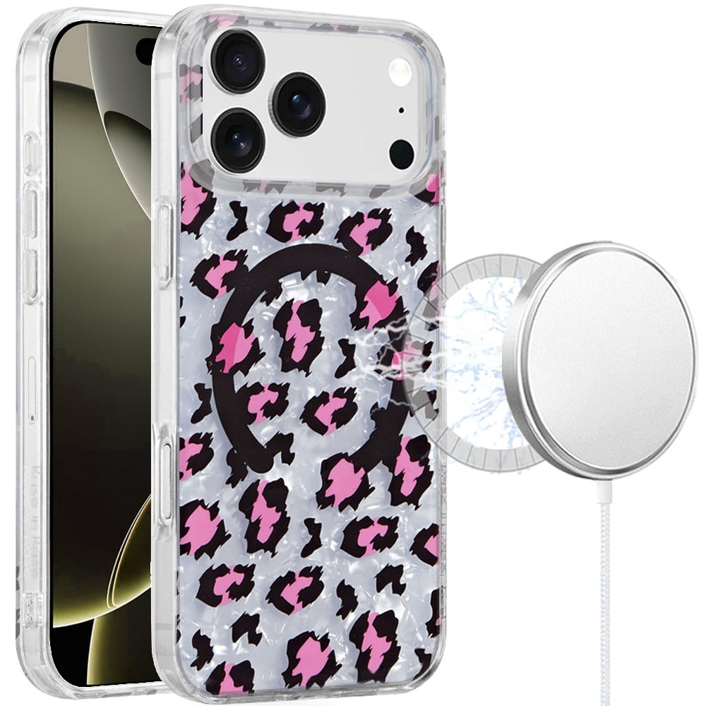 Pink Leopard Magnetic Design Case For iPhone 17 Pro Max - Q