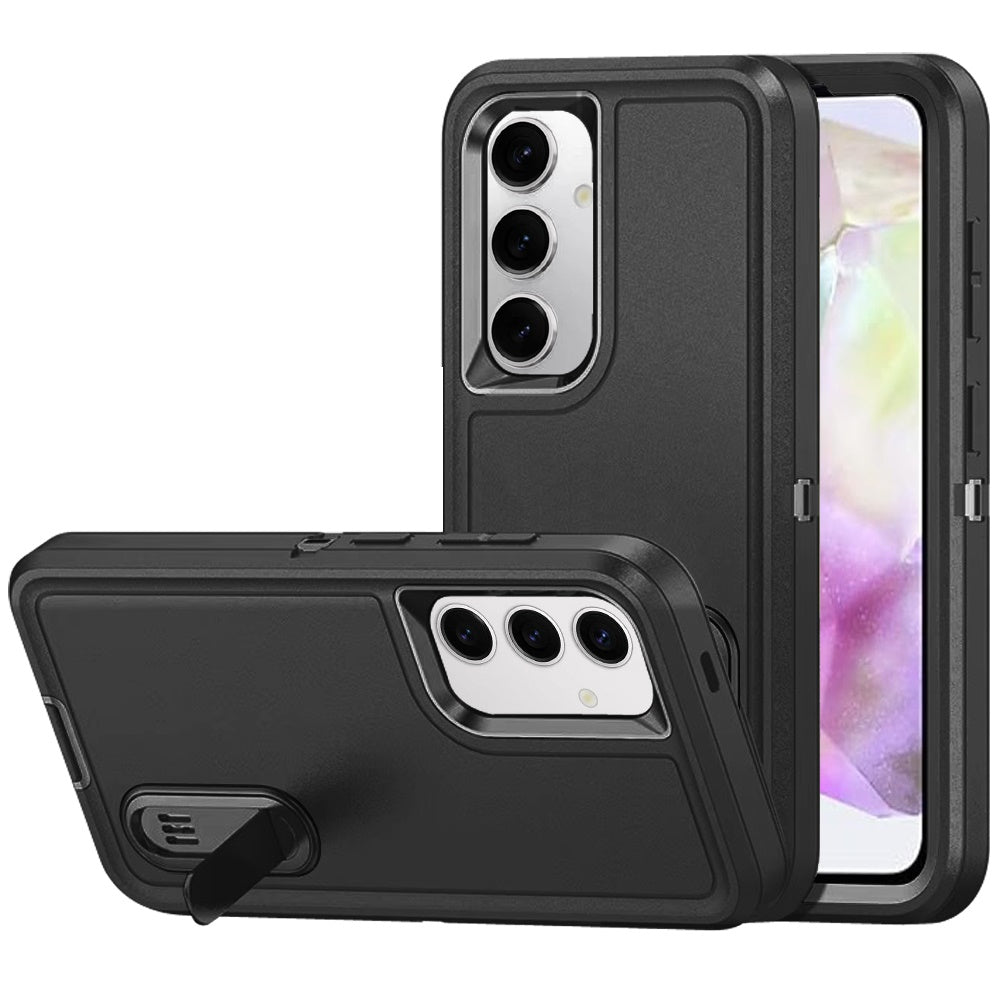 Black Tough Hybrid Kickstand Case For Samsung Galaxy A36 / A56