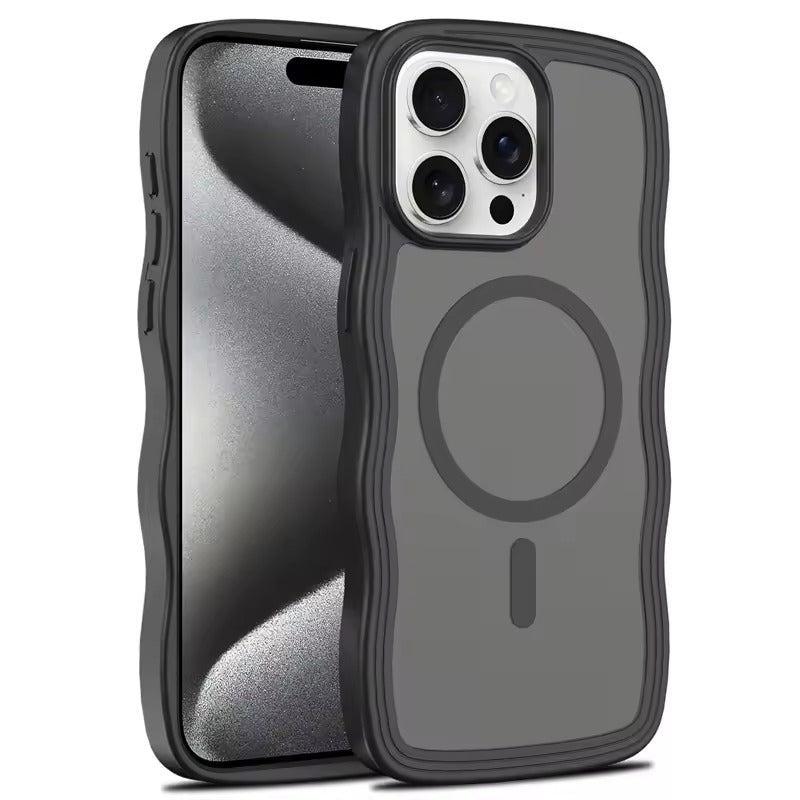 Black Smoked Wave Case for iPhone 15 6.1 / 14 6.1