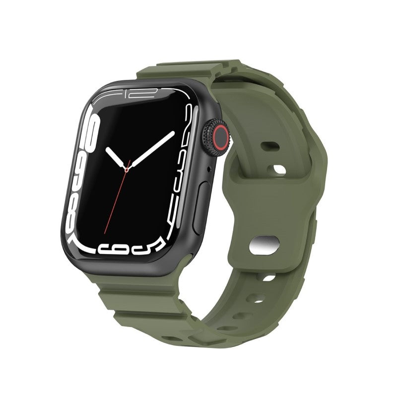 Olive Green Rugged Silicone Band for Apple Watch 49" / 45" / 44" / 42"