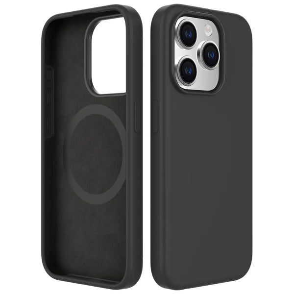Black Soft Magnetic Silicone Case for iPhone 13 Pro