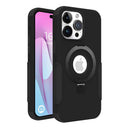 Black Roughed Case with Kickstand and Magnetic Compatibility for iPhone 15 Plus 6.7 / 14 Plus 6.7