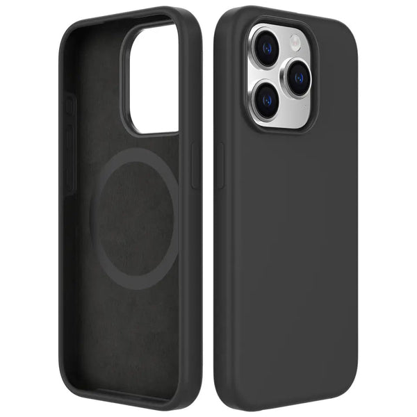 Black Soft Magnetic Silicone Case for iPhone 16 6.1