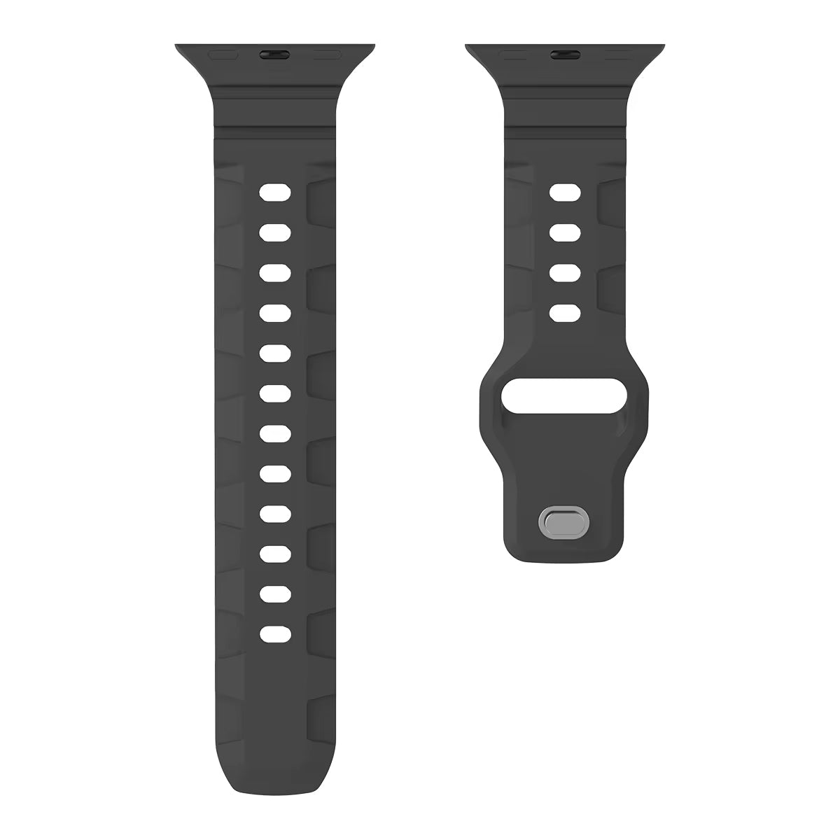 Black Rugged Silicone Band for Apple Watch 49" / 45" / 44" / 42"