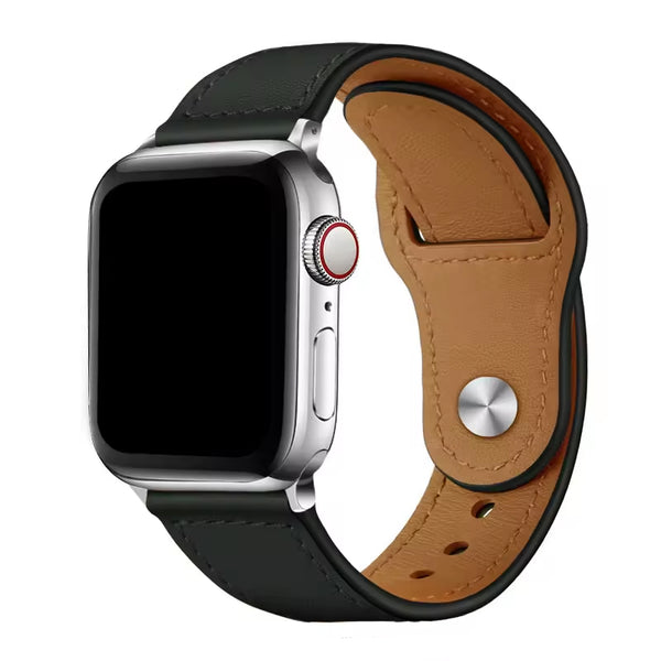 Black Leather Band for Apple Watch 49" / 45" / 44" / 42"