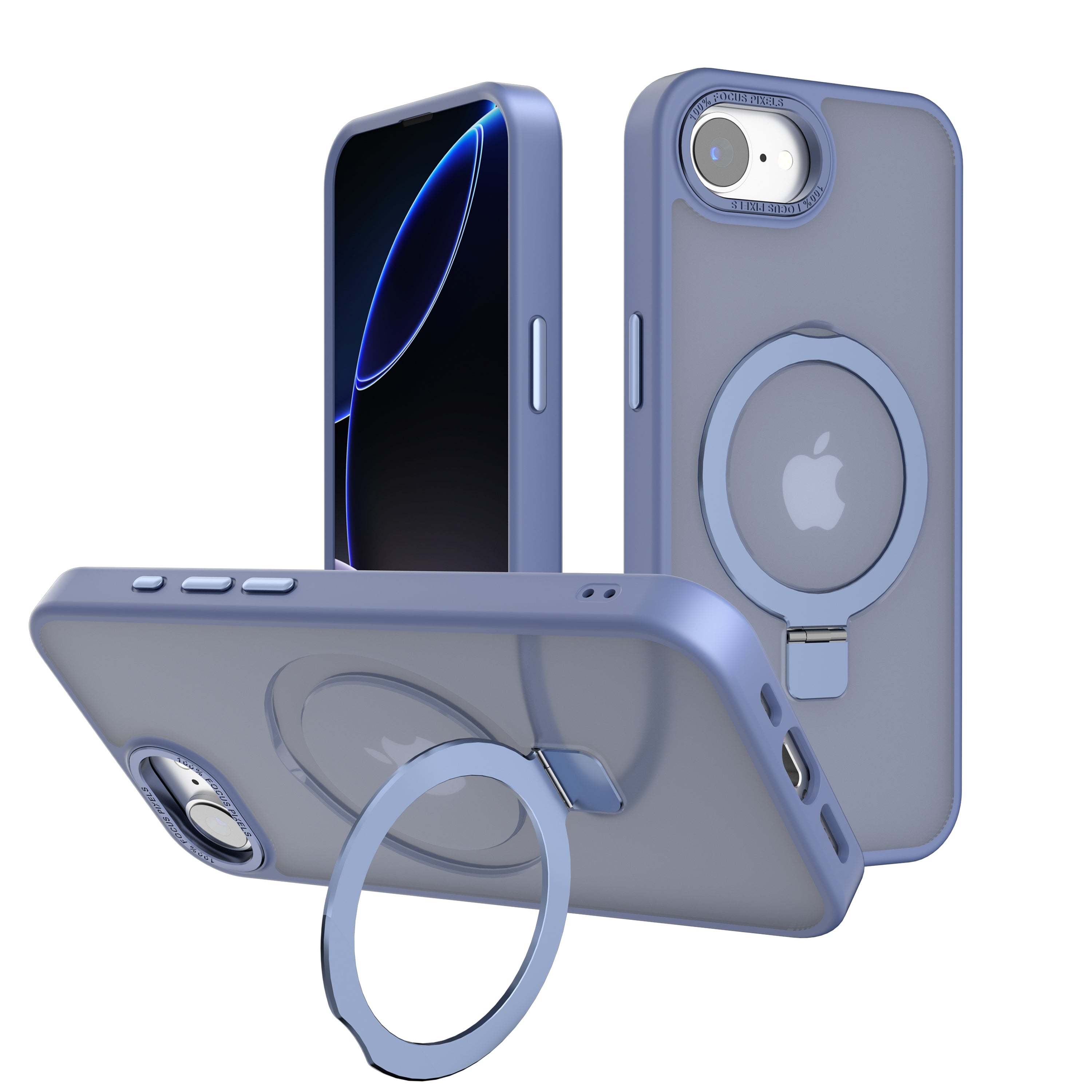 Blue Frosted Kickstand with Magnetic Compatibility for iPhone 16e