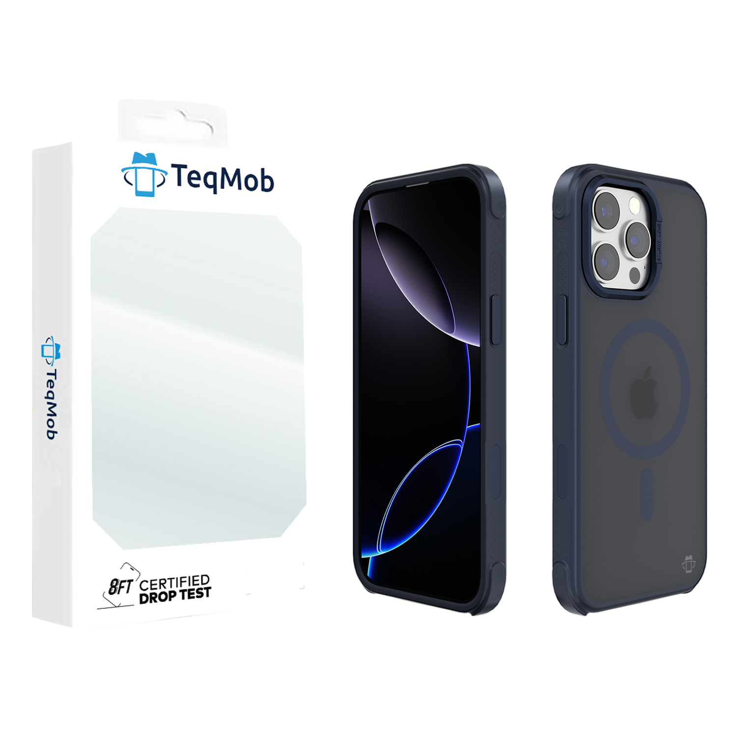 Blue Smoked Bumper with Magnetic Compatibility for iPhone 16 Pro Max with package