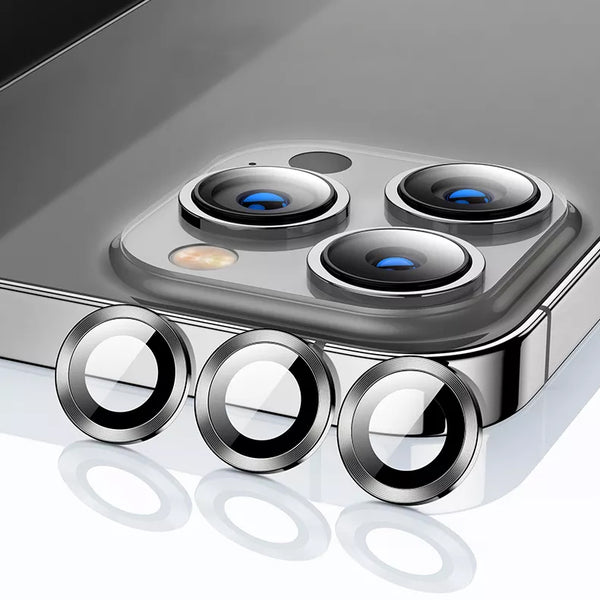 Black Solid Camera Glass Protector for iPhone 15 Plus