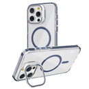 Navy Blue Camera Kickstand Magnetic Case for iPhone 14 Pro Max