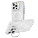 White Camera Kickstand Magnetic Case for iPhone 15 Pro