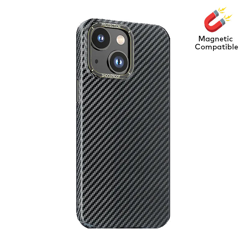 Black Magnetic Carbon Fiber Case for iPhone 14 Pro