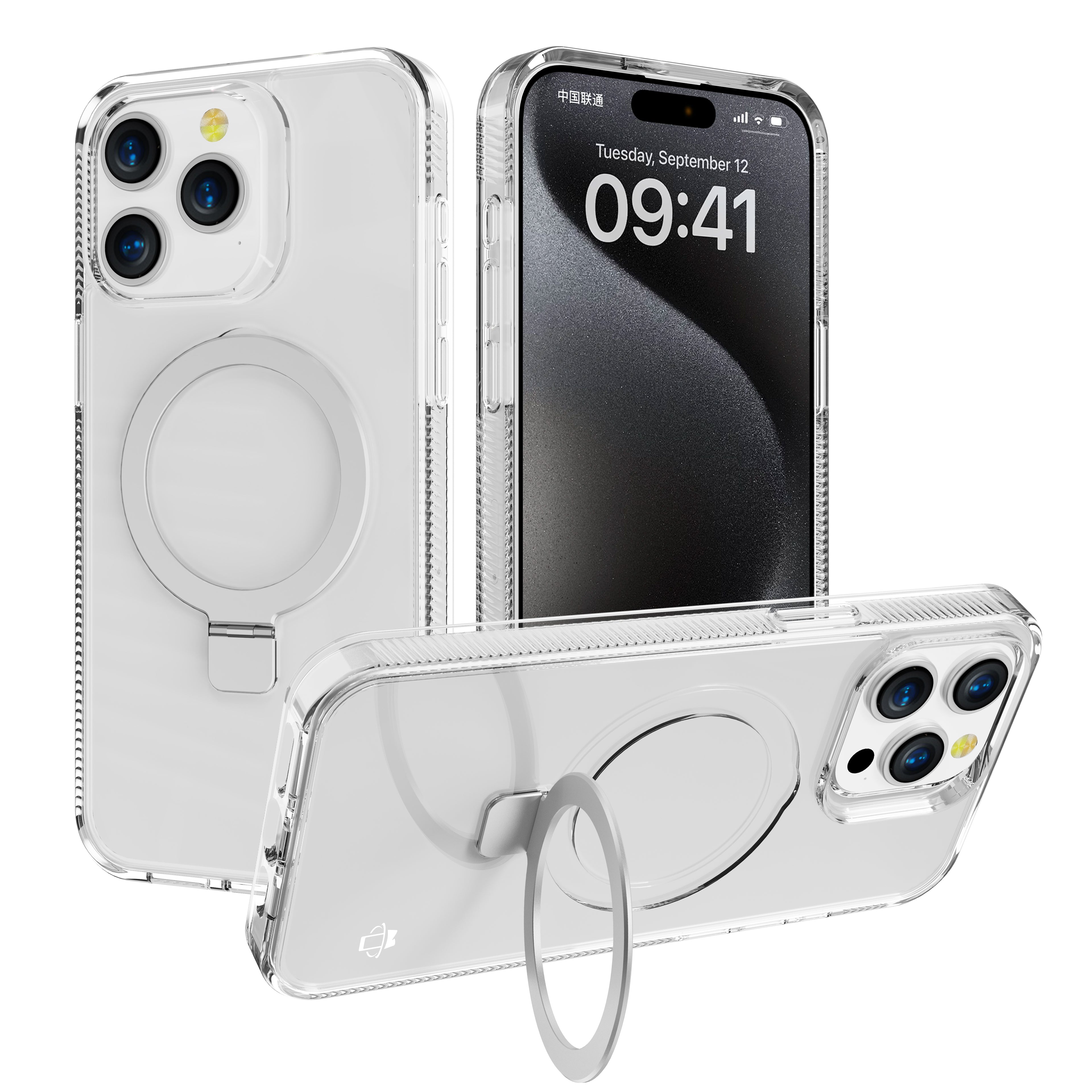 Clear Case Kickstand with Magnetic Compatibility for iPhone 14 Pro with package