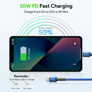 BLUE 10FT FAST CHARGING CABLE C TO 8PIN