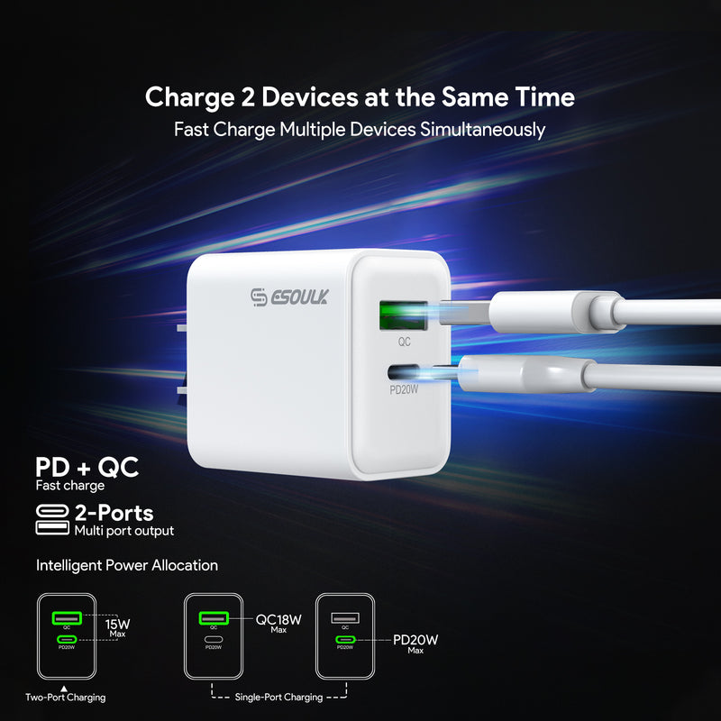 20W PD&QC WALL CHARGER - SET OF 12 PCS