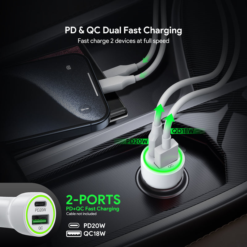 20W PD&QC CAR CHARGER - SET OF 12 PCS