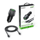 48W PD&QC CAR CHARGER +3FT USB-C TO 8PIN CABLE