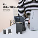 BLACK MAGNETIC WALLET WITH FOLDABLE STAND