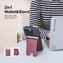 RED MAGNETIC WALLET WITH FOLDABLE STAND