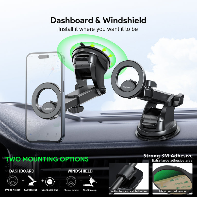 MAGNETIC BRACKET WINDSHIELD AND DASH MOUNT