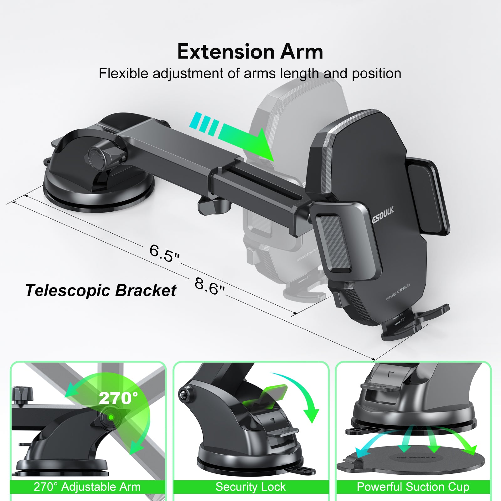 15W Wireless Fast Charging Car Charger