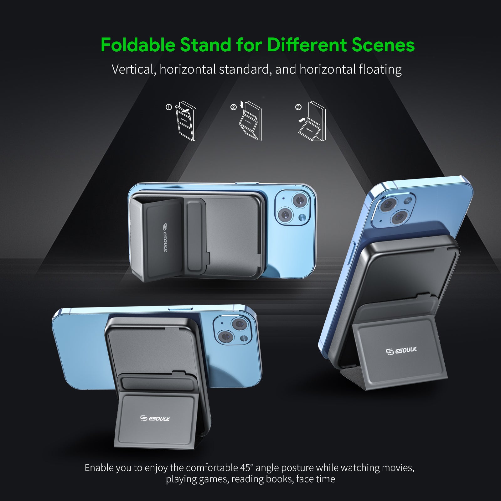 5000mAh Foldable Stand Magnetic Wireless Charging PB