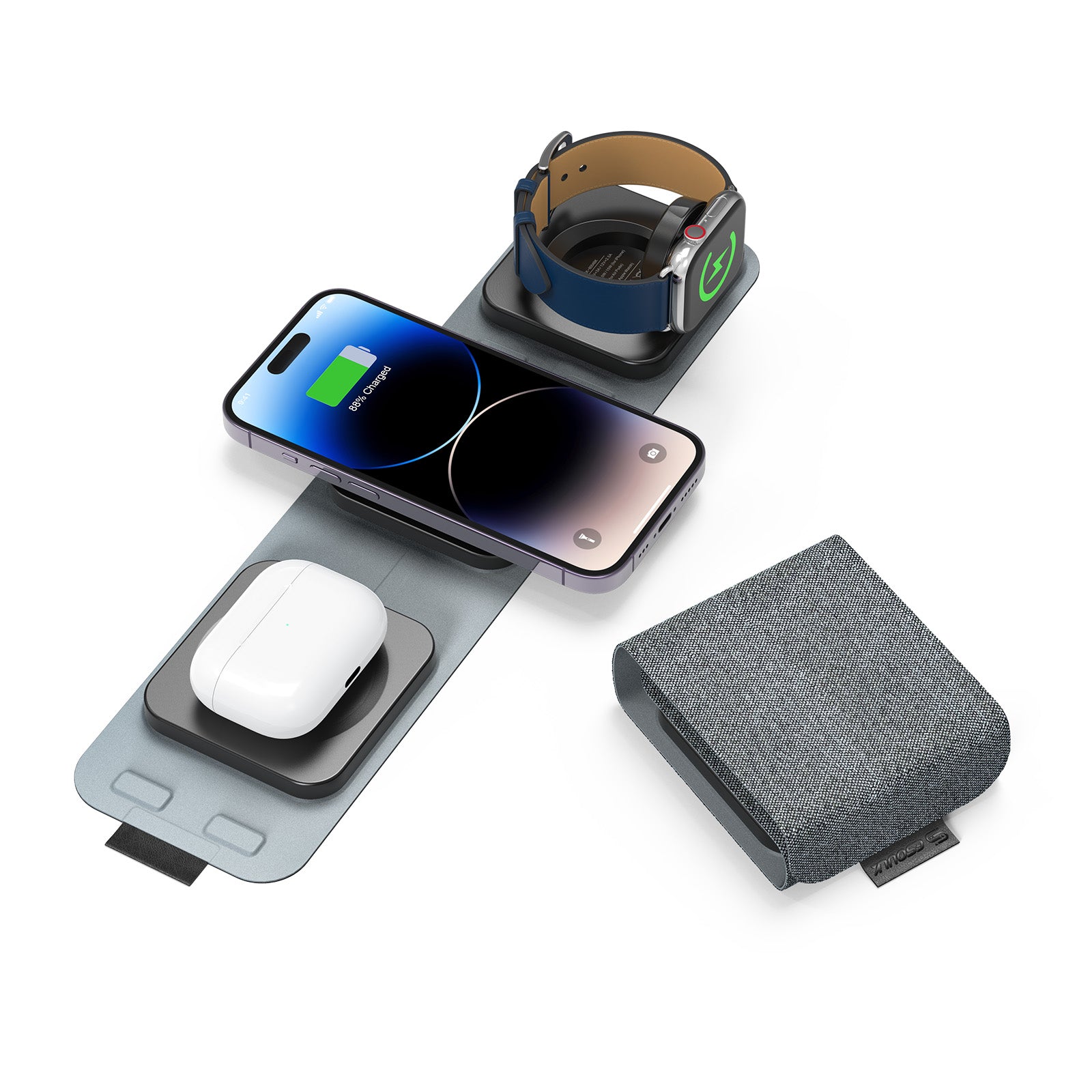 15W 3-in-1 Collapsible Magnetic Wireless Charger