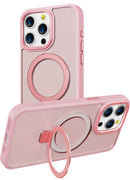 Pink Smoked Kickstand with Magnetic Compatibility in Package for iPhone 16 Plus