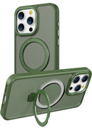 Green Smoked Kickstand with Magnetic Compatibility for iPhone 15 Pro with package