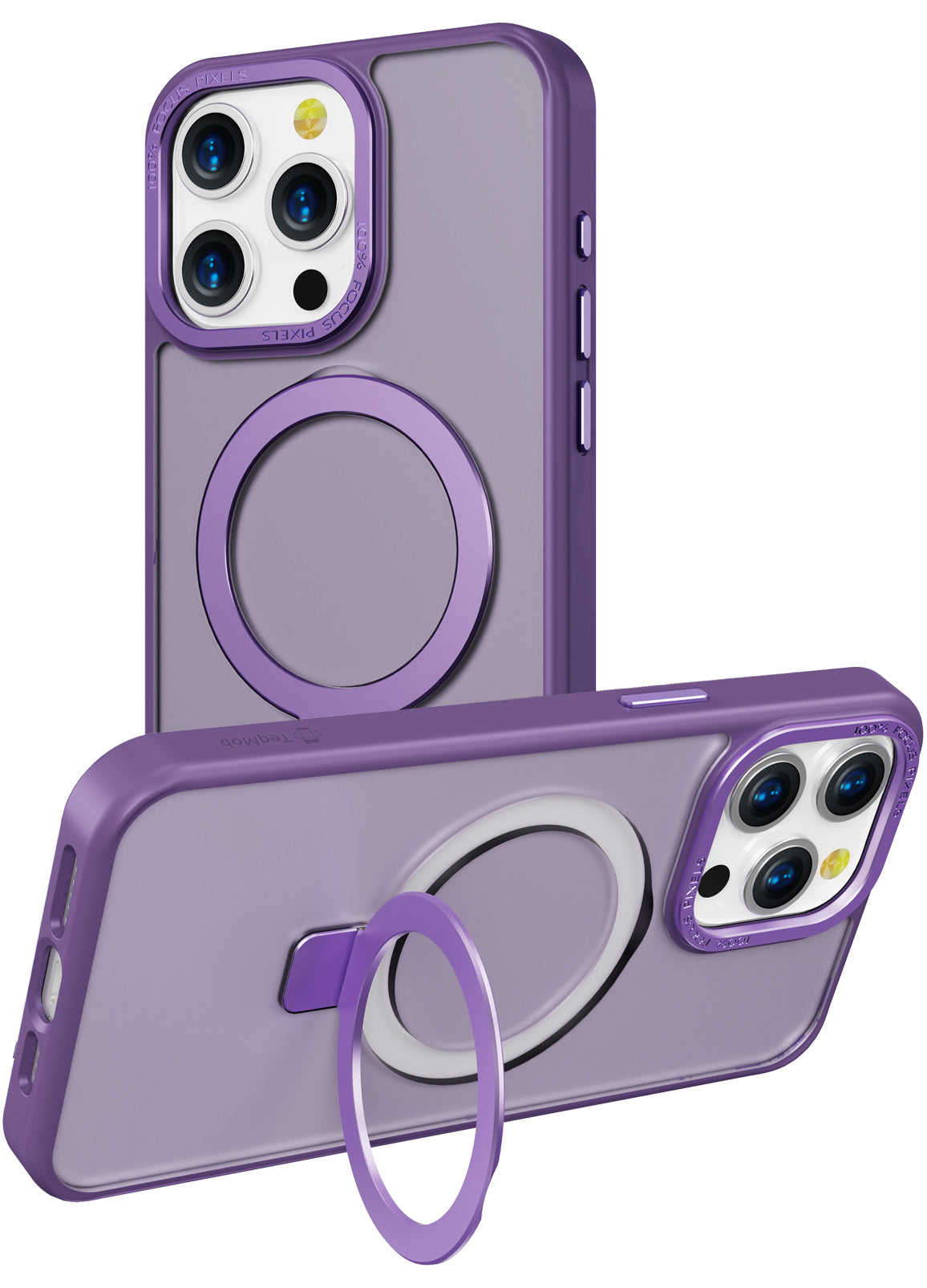 Purple Frosted Kickstand with Magnetic Compatibility for iPhone 14 Pro with package