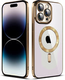 Gold Soft TPU Case with Magnetic Compatibility for iPhone 16 Pro