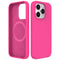 Hot Pink Soft Magnetic Silicone Case for iPhone 15 Pro