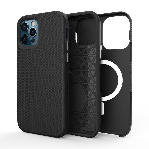 Black Triangle Case with Magnetic Compatibility for iPhone 12 Pro / 12 6.1