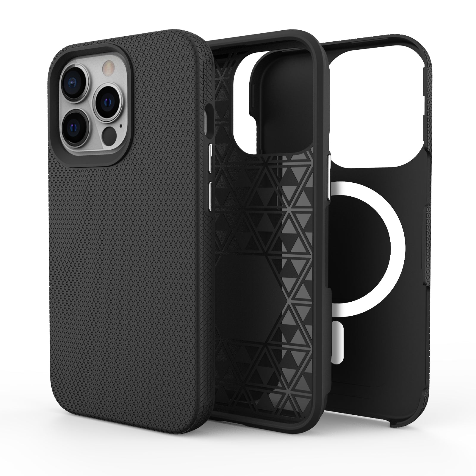 Black Triangle Case with Magnetic Compatibility for iPhone 13 Pro Max