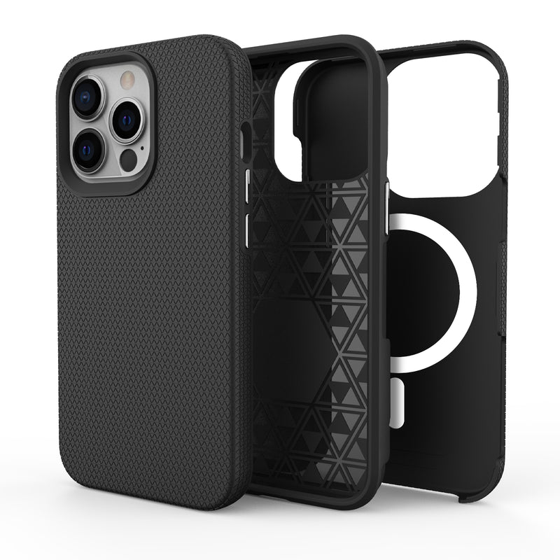 Black Triangle Case with Magnetic Compatibility for iPhone 11