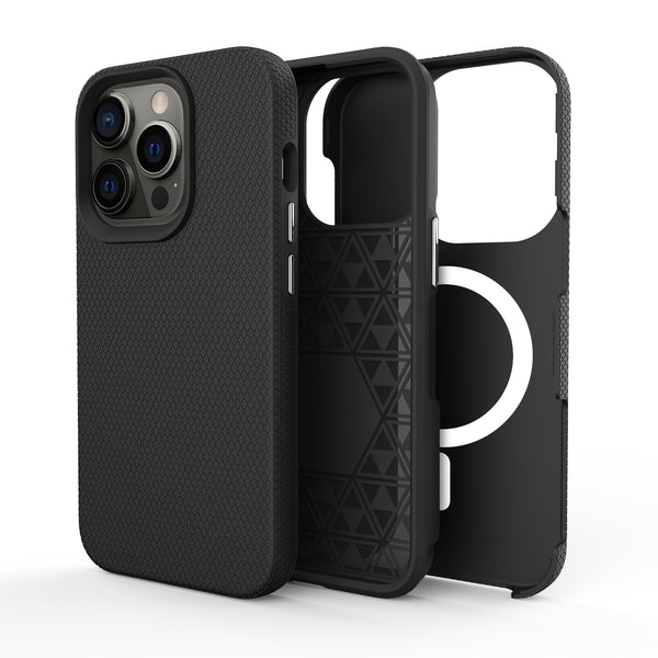 Black Triangle Case with Magnetic Compatibility for iPhone 14 Plus